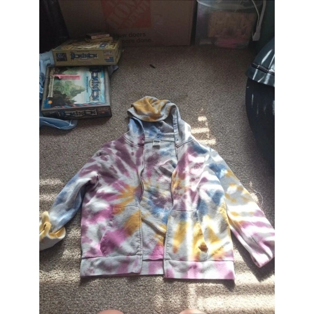 PINK (Victoria's secret) zip up tie dye hoodie